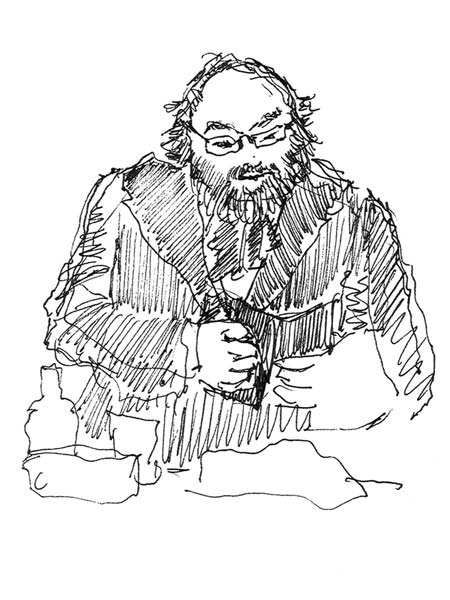 a hand-drawn sketch of Jerry Levy