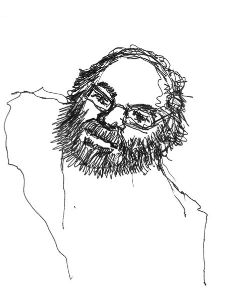 a hand-drawn sketch of Jerry Levy