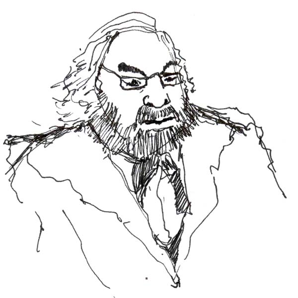 a hand-drawn sketch of Jerry Levy