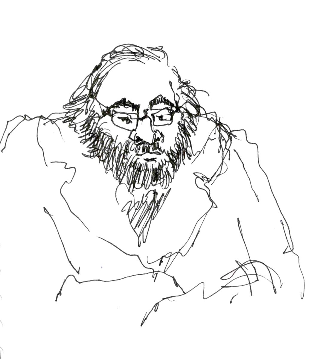 a hand-drawn sketch of Jerry Levy