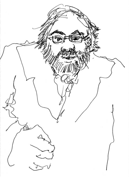 a hand-drawn sketch of Jerry Levy