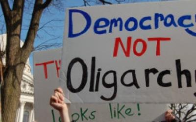 photo of a protest against oligarchy